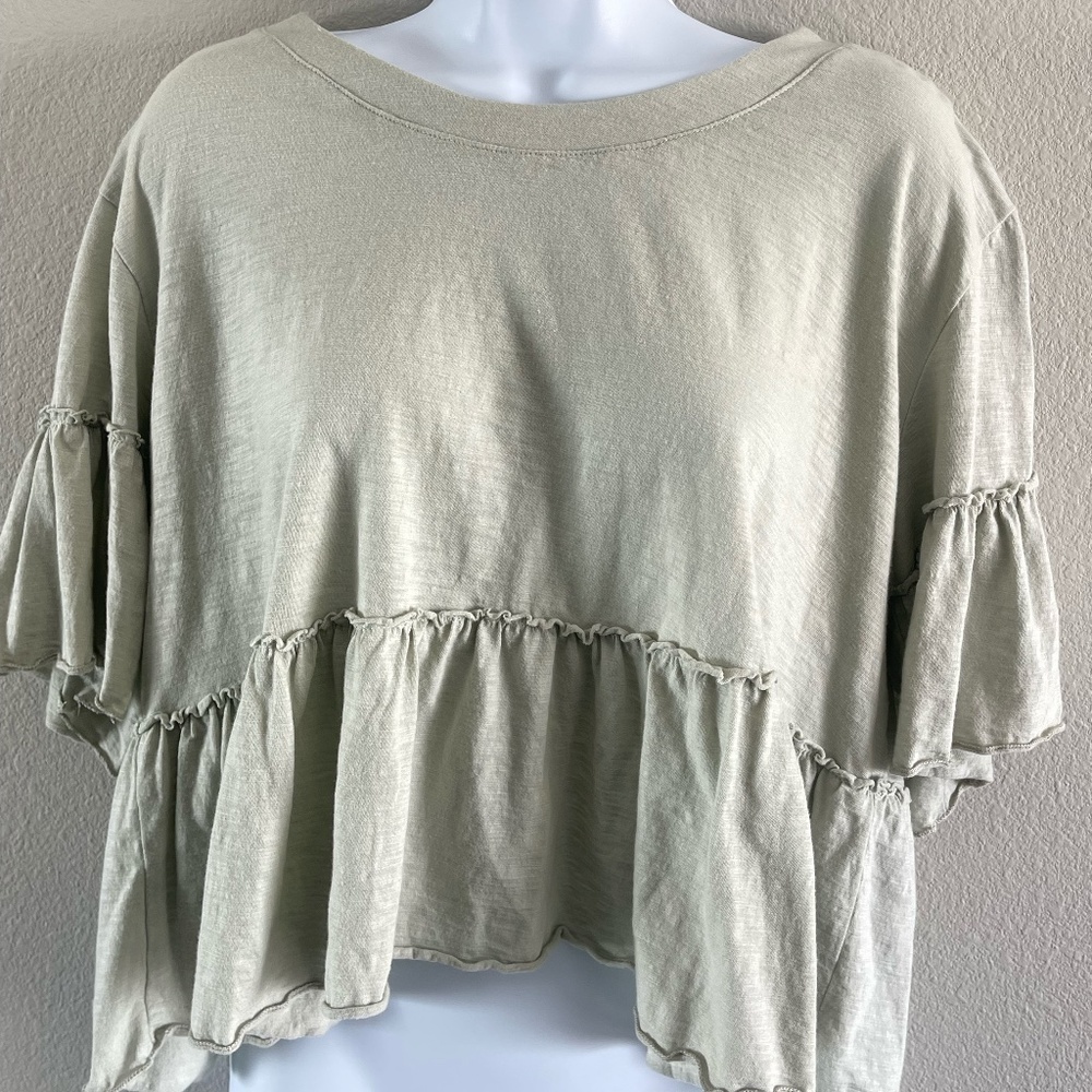 Altar'd State Mint Green Ruffle Top – Size Large